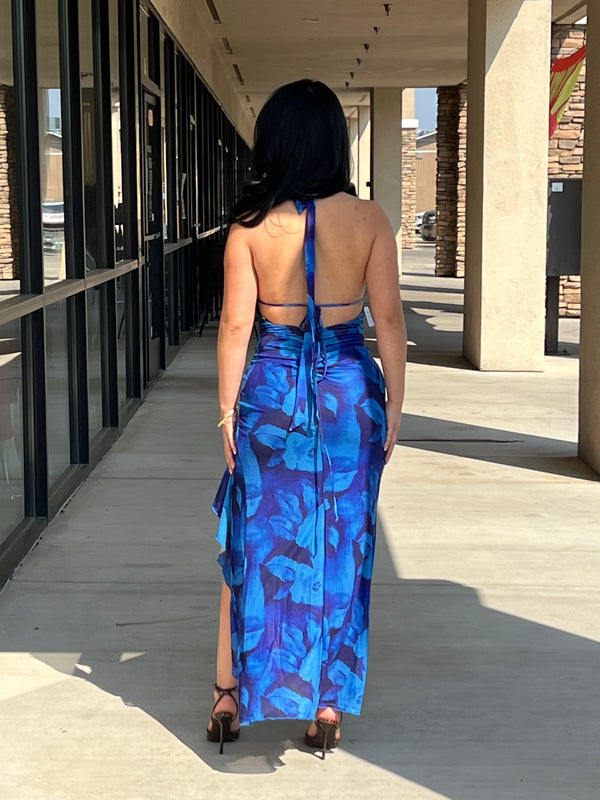 High slit lace dress