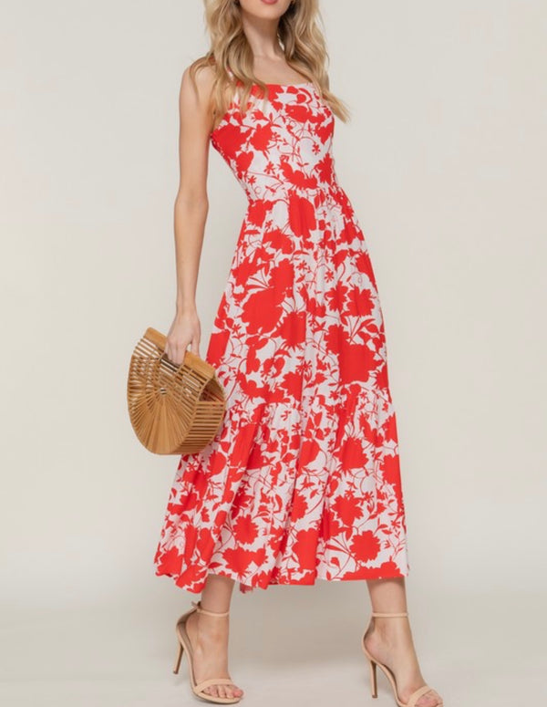 Floral Print Cami Midi Dress