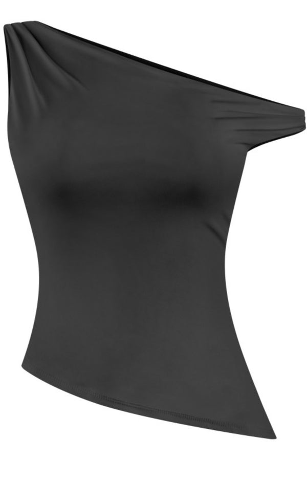 Asymmetrical Off Shoulder Ruched Crop Top
