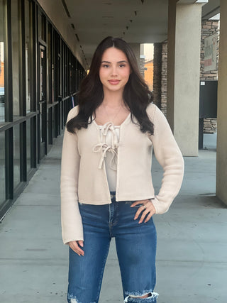 TIE FRONT SWEATER CARDIGAN