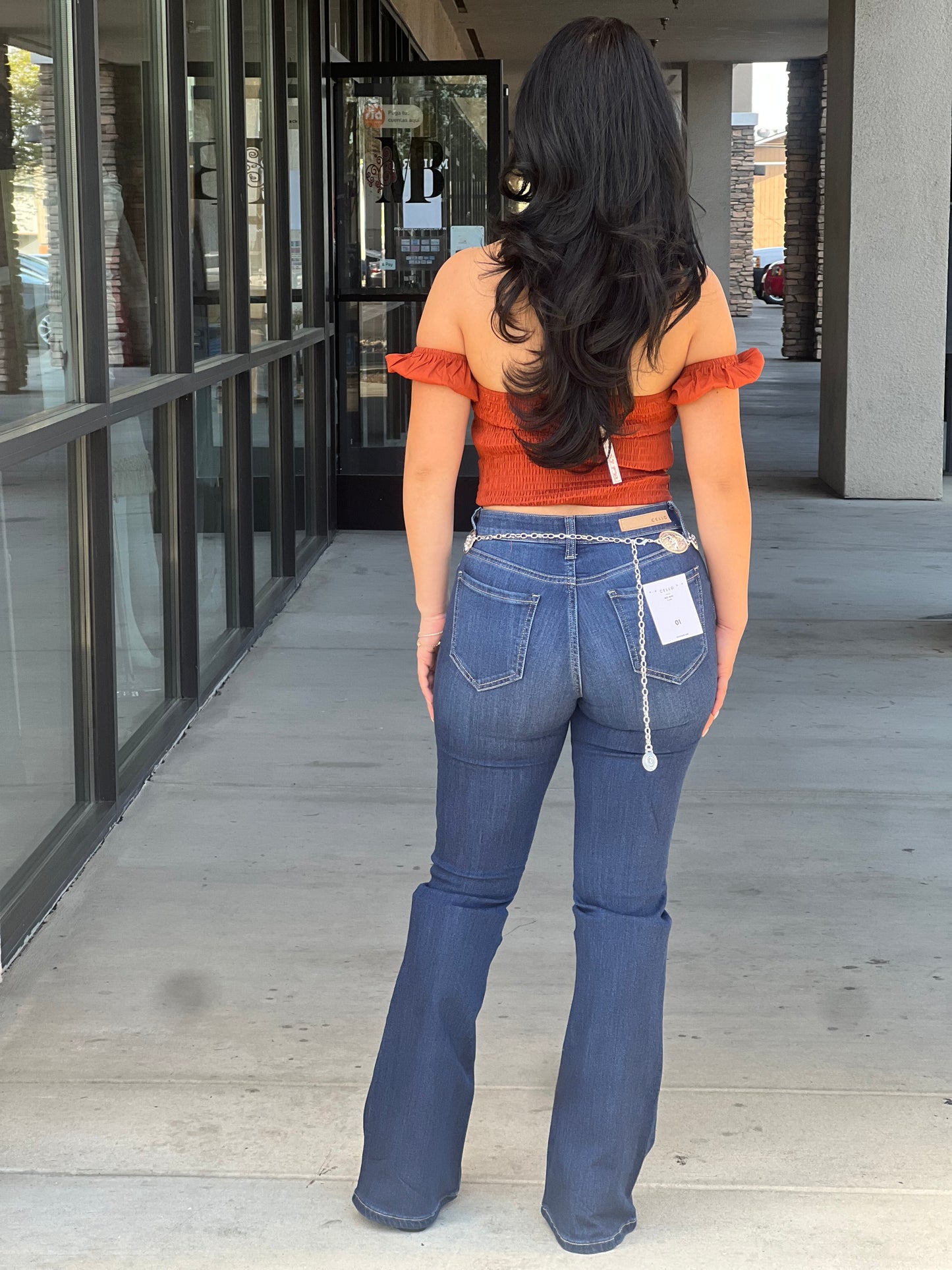 MID RISE FLARE JEANS