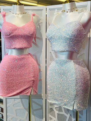 MIA TWO PIECE SEQUIN SKIRT SET