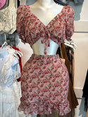 Floral skirt crop set