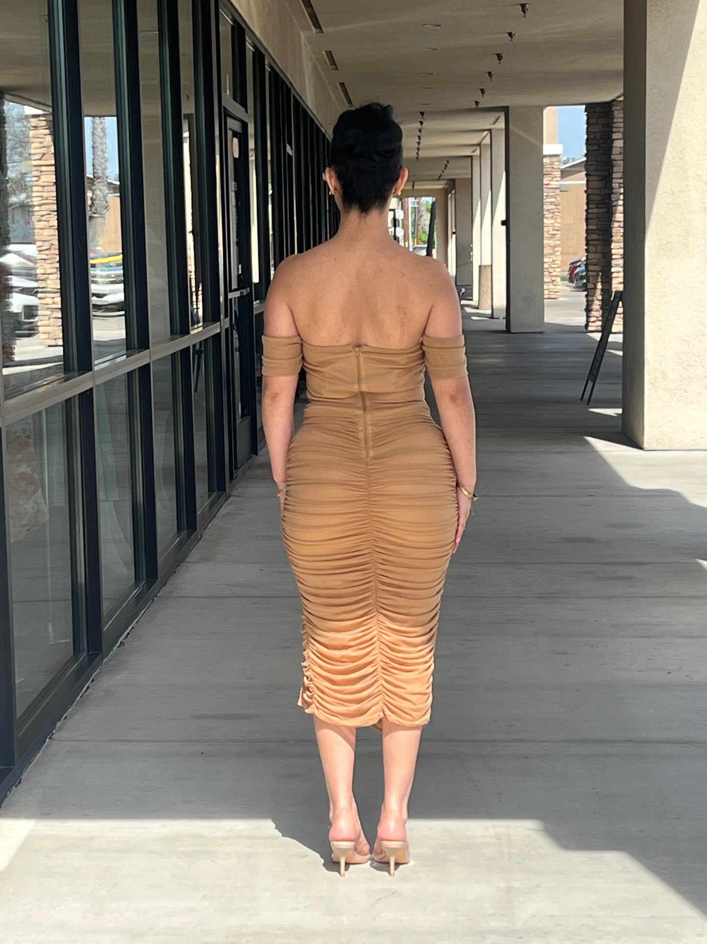 ALINA MESH MIDI DRESS