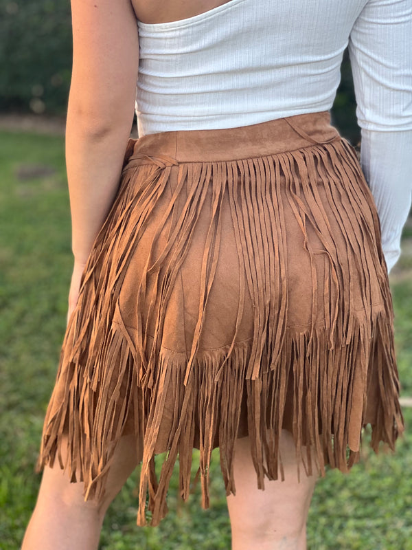 Fringe mini skirt
