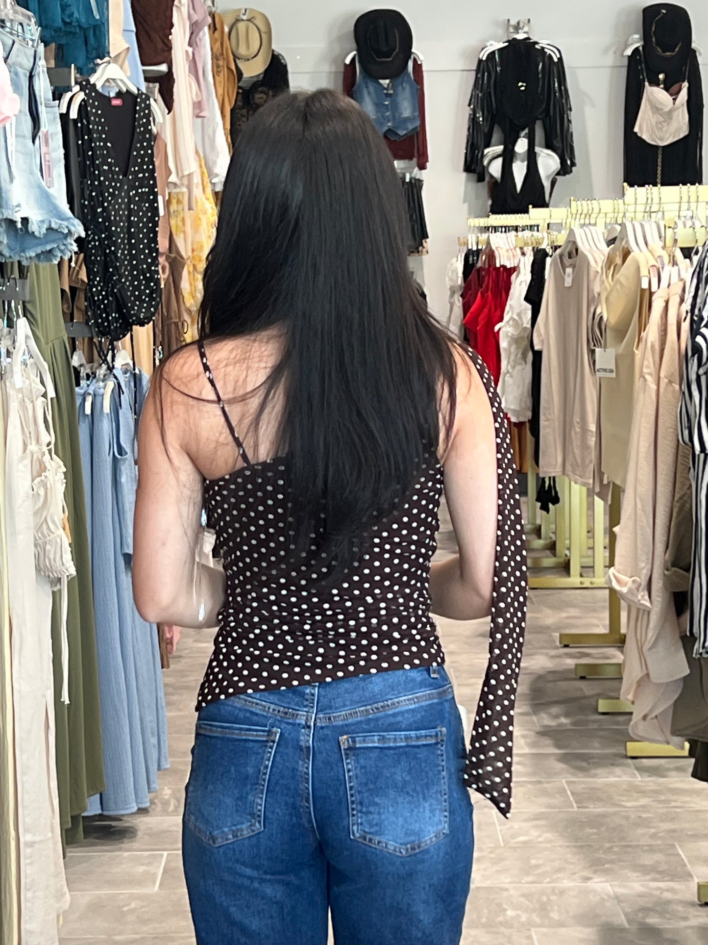 BLACK POLKA DOT TOP