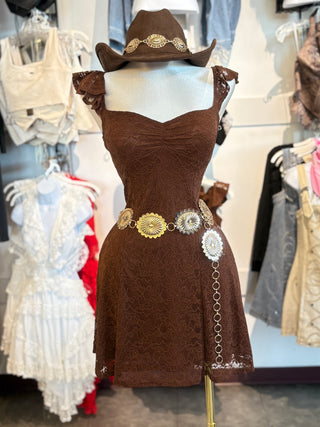 Lace open back dress