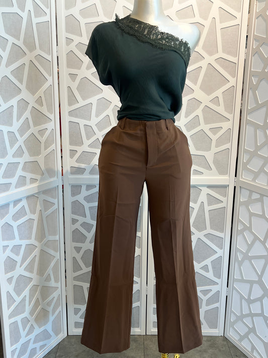 TEXTURE POLY SPAN STRAIGHT LEG PANTS