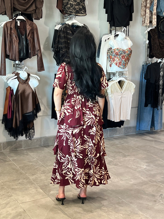 Smocked Tiered Midi Dress