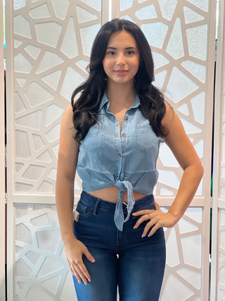 DENIM CROP TOP