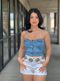 Jayleen denim tube top