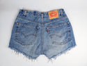 High-Rise Upcycled Denim Cutoff Shorts - Original: 12 (34
