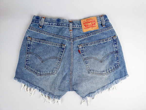High-Rise Upcycled Denim Cutoff Shorts - Original: 12 (34