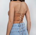 Scarlet Vegan Leather Embroidered Western Corset Top