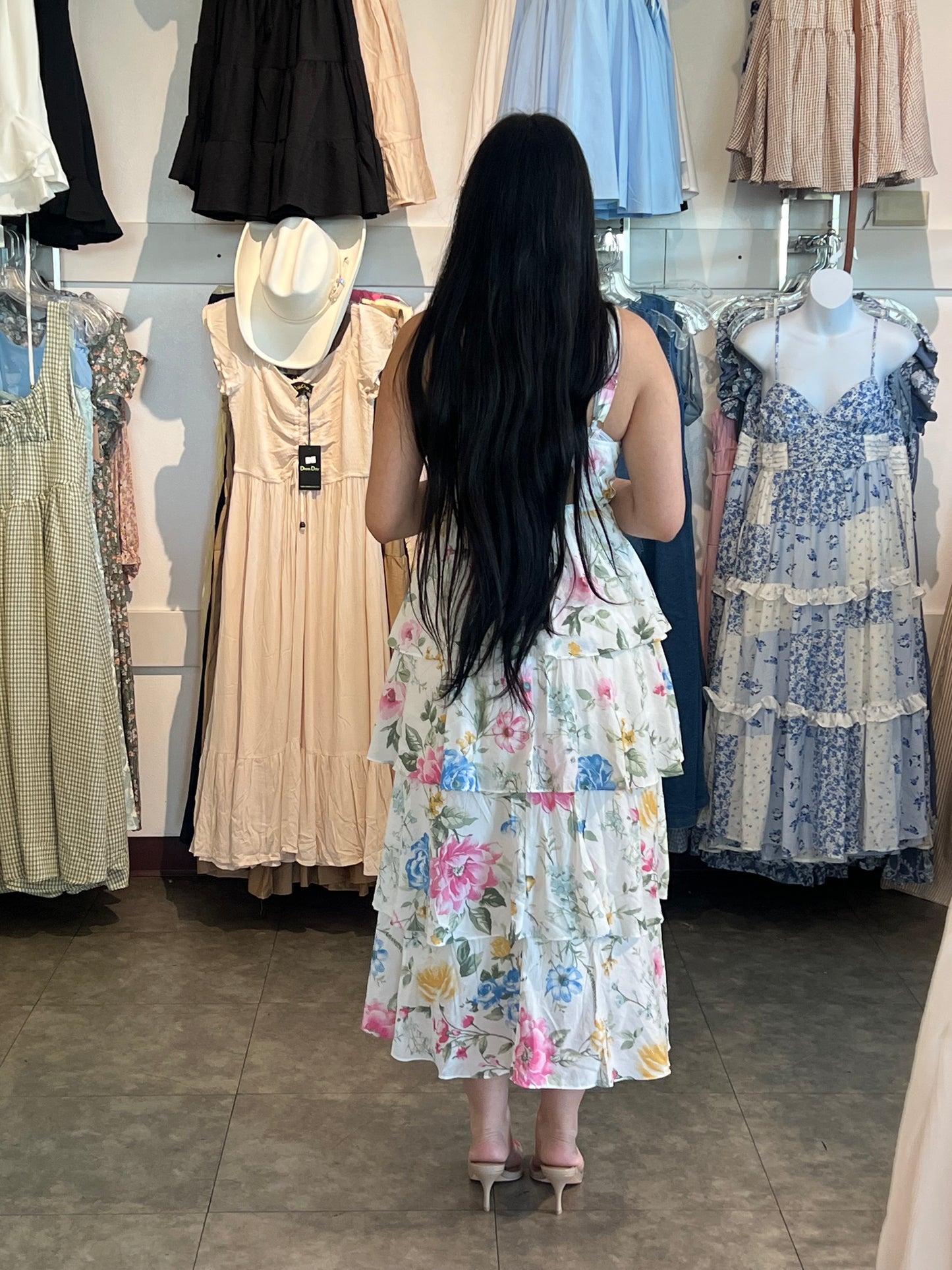 Floral tiered maxi dress