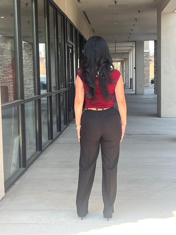 Linen pants with belt