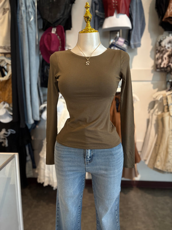 Long Slv Round Neck Double Layer Tee