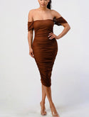 Jessi ruched mesh dress