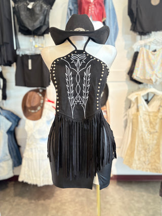 Fringe stud detail top