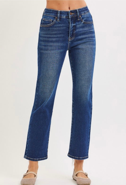 RISEN TUMMY CONTROL ELASTIC BAND HIGH RISE CROP STRAIGHT