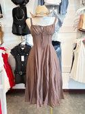 Bustier A-Line Midi Dress W/Pockets