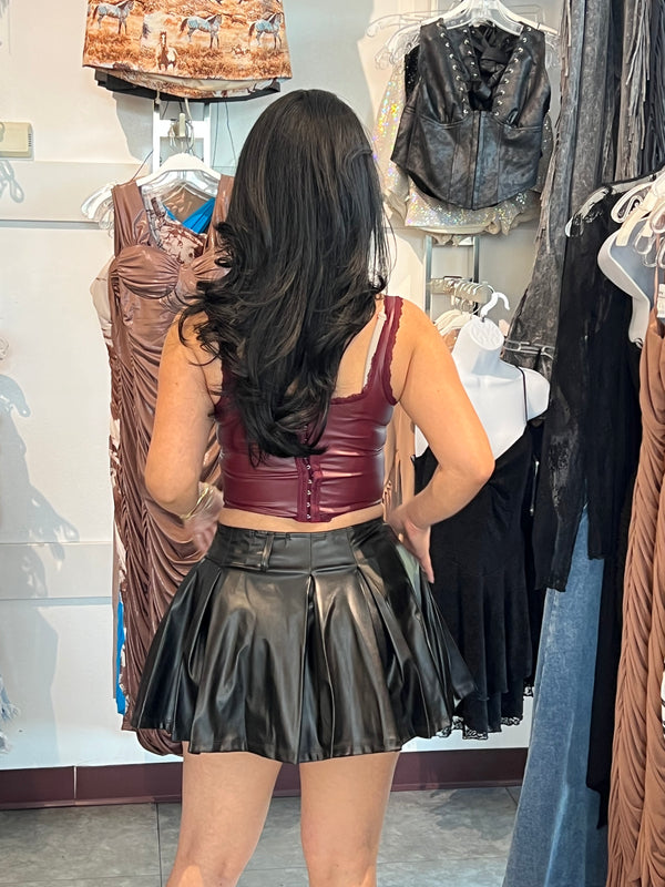 Mini pu leather skirt