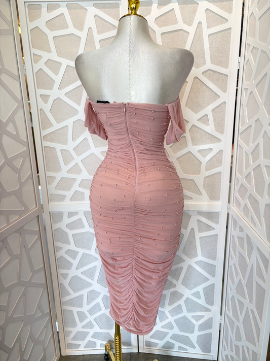 PEARL MIDI MESH DRESS