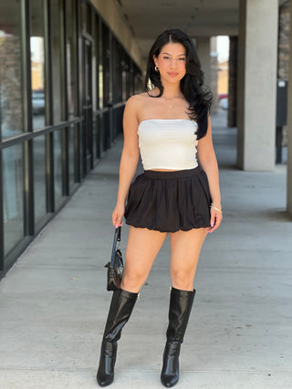 LOW WAISTED PUFFER BUBBLE MINI SKIRT
