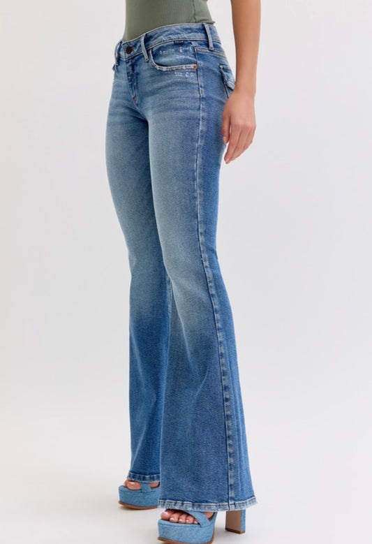 LOW RISE SUPER FLARE WITH FLAP POCKET