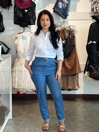 Pants with belt