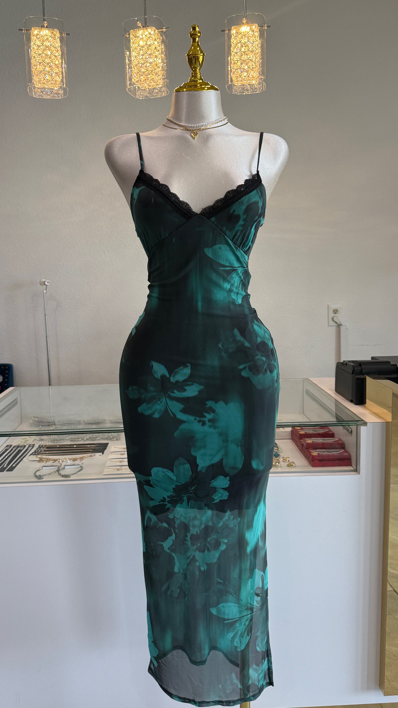 Mesh maxi dress
