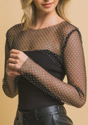 Rhinestone Sheer Shrug