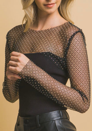Rhinestone Sheer Shrug
