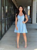 Corset Self-Tie Ribbon Zippered Dress
