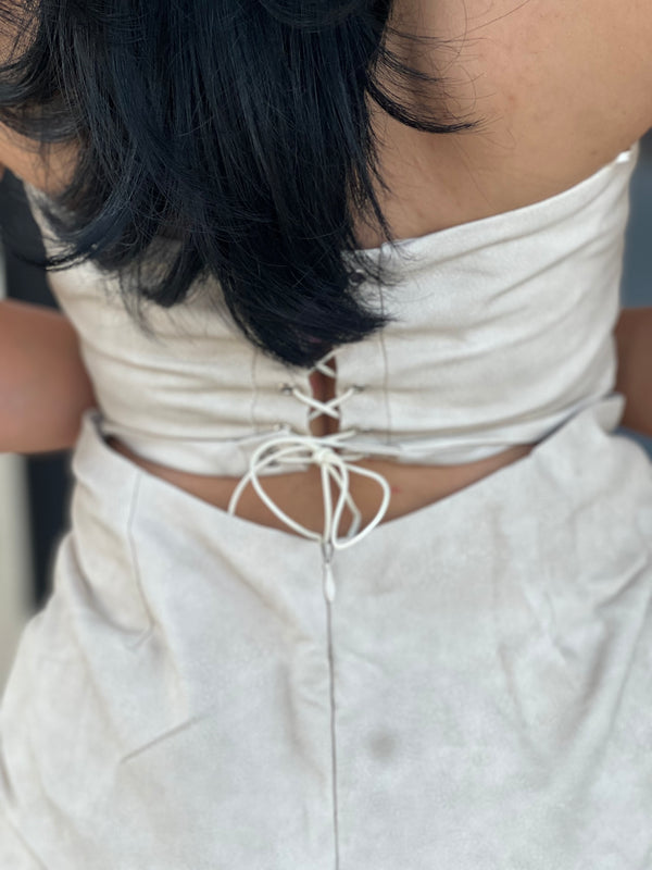 Arizona vegan leather embroidered western corset dress