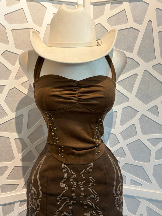 SAMARA SUEDE HALTER TOP