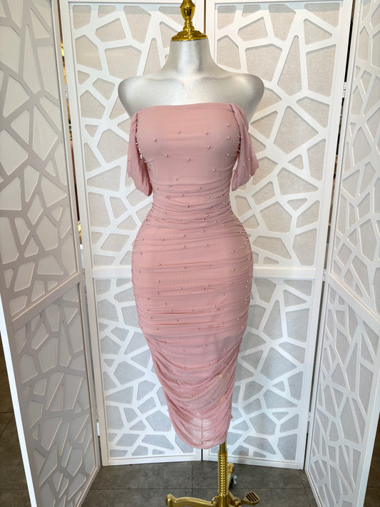 PEARL MIDI MESH DRESS