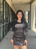 Long sleeve double layer bodysuit