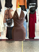 LATE NIGHT MINI HALTER DRESS