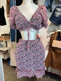 Floral skirt crop set