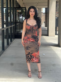 Leopard print midi dress
