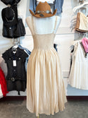 Bustier A-Line Midi Dress W/Pockets