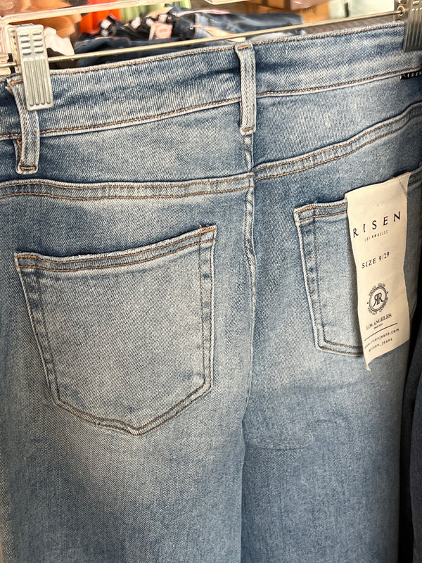 RISEN HIGH RISE WIDE FRONT YOKE DETAILED JEANS