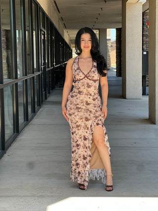 Maxi Printed Halter Dress