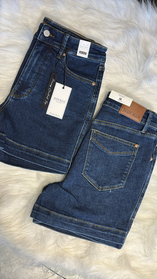 JUDY BLUE Dark Wash High Waisted Tummy Control Shorts