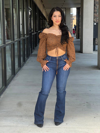 MID RISE FLARE JEANS