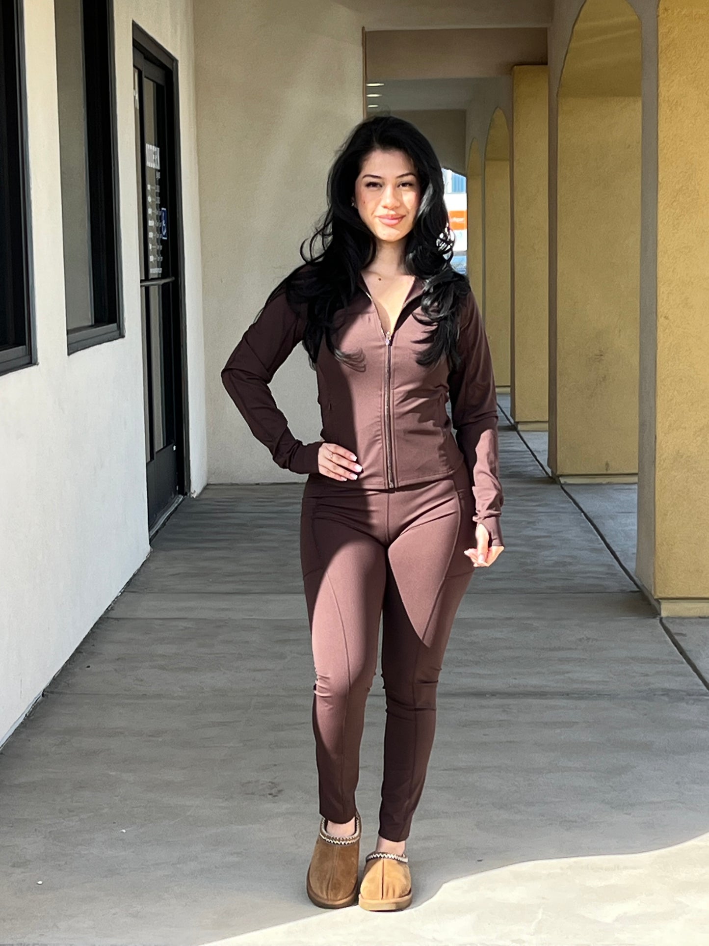 Activewear Jacket With Skinny Legging Set
