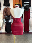 LATE NIGHT MINI HALTER DRESS