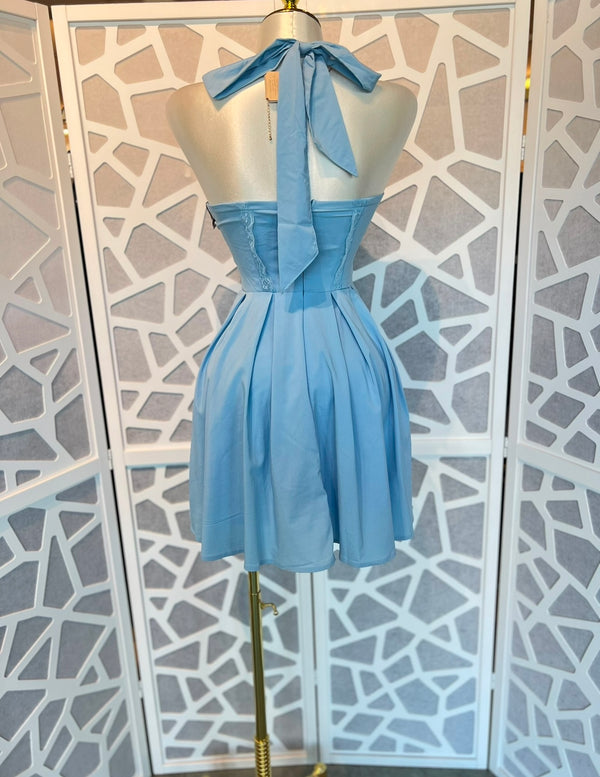 Corset Self-Tie Ribbon Zippered Dress