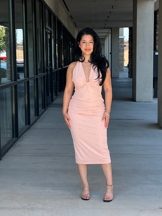 Pale blush maxi dress